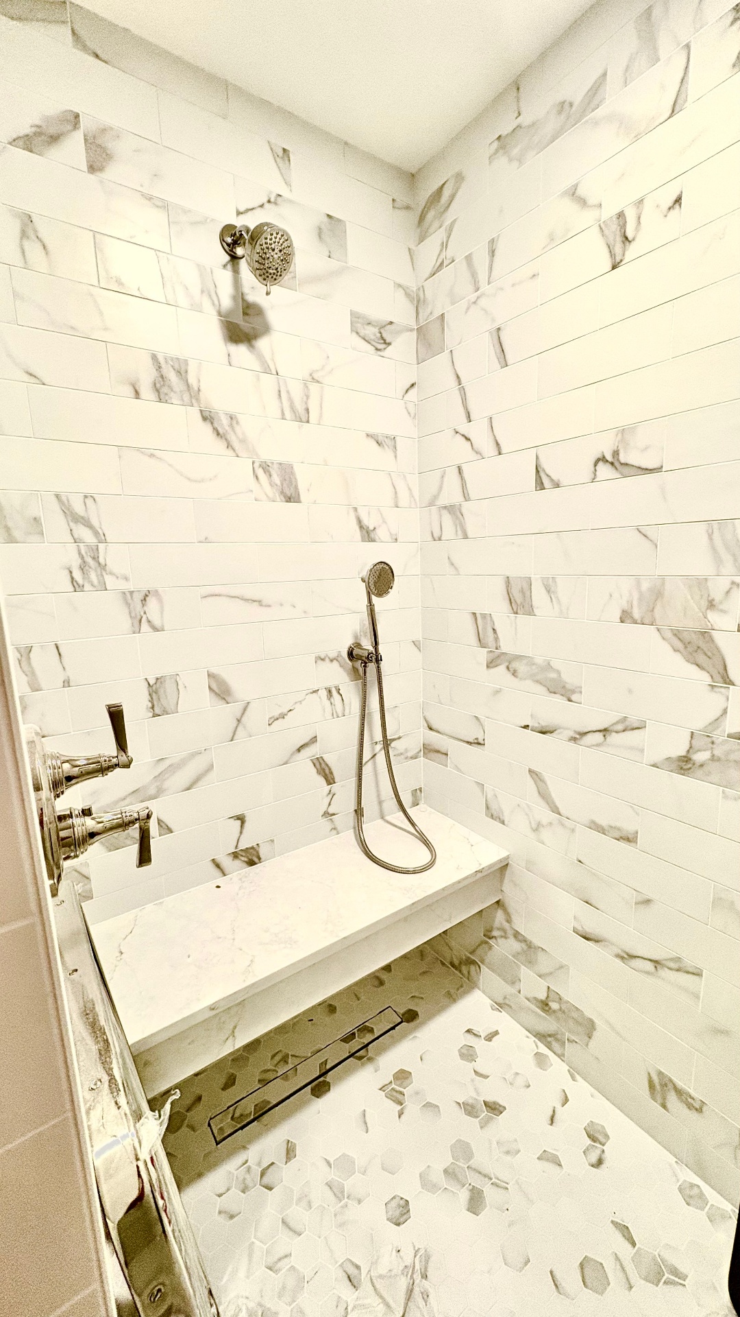 Calacatta Walk-in Shower