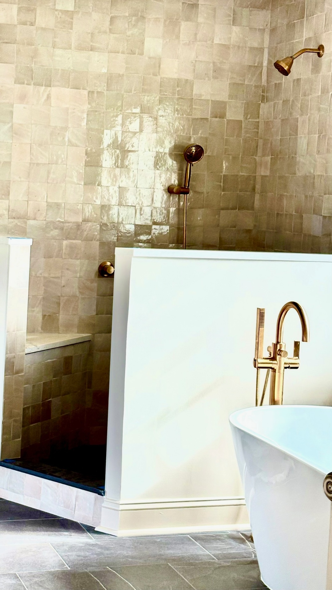 Zellige & Brass Bath